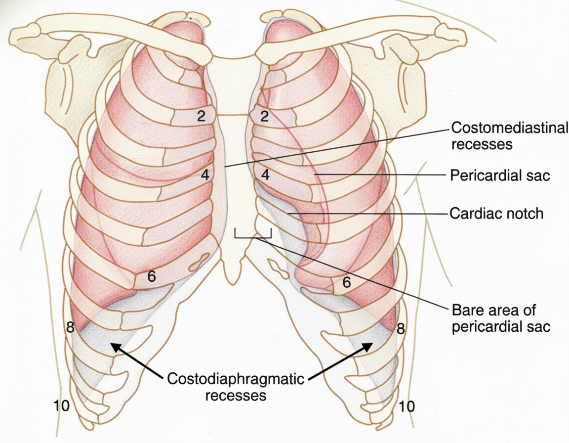 Costodiaphragmatic and Costomediastinal Recess