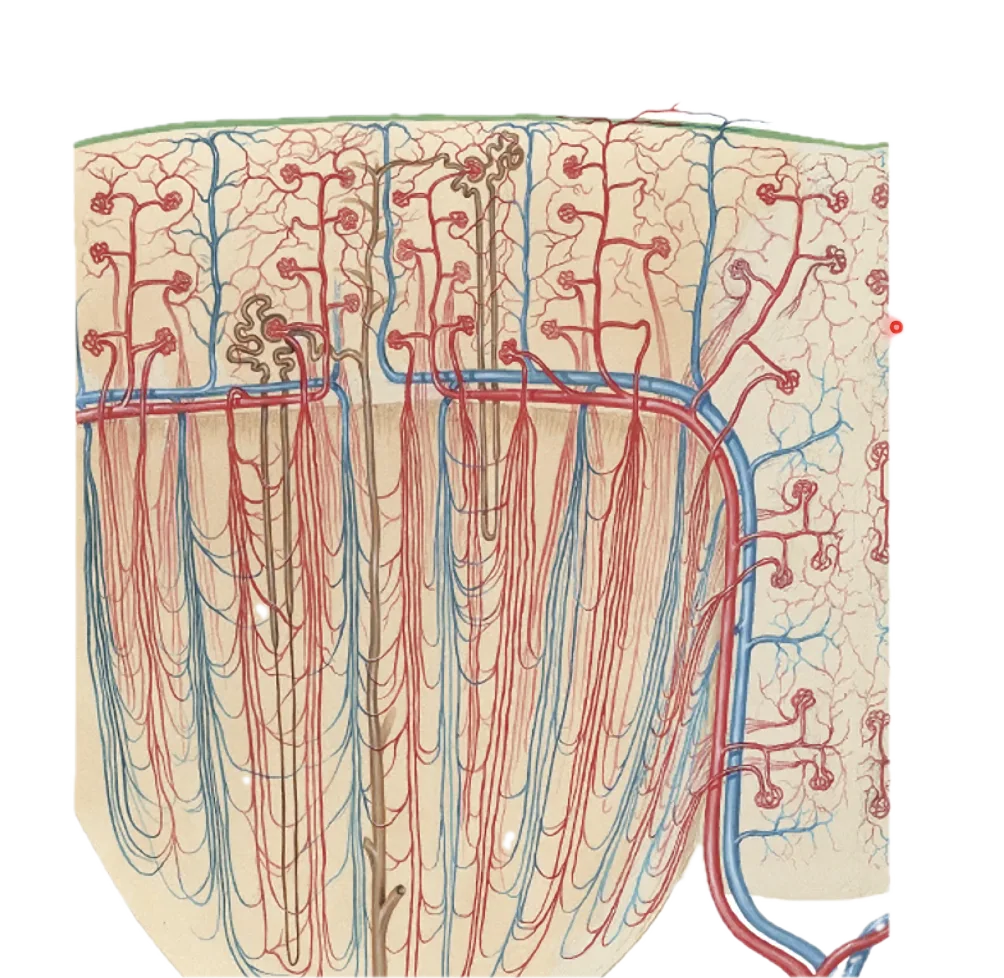 Blood Vessels in Parenchyma of Kidney
