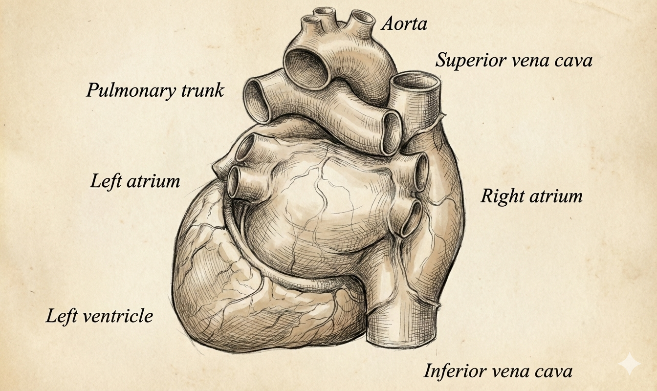 Posterior aspect of the heart