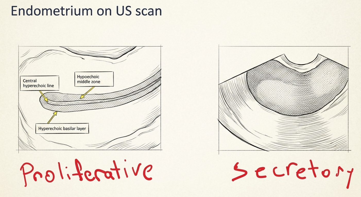Endometrium on US scan