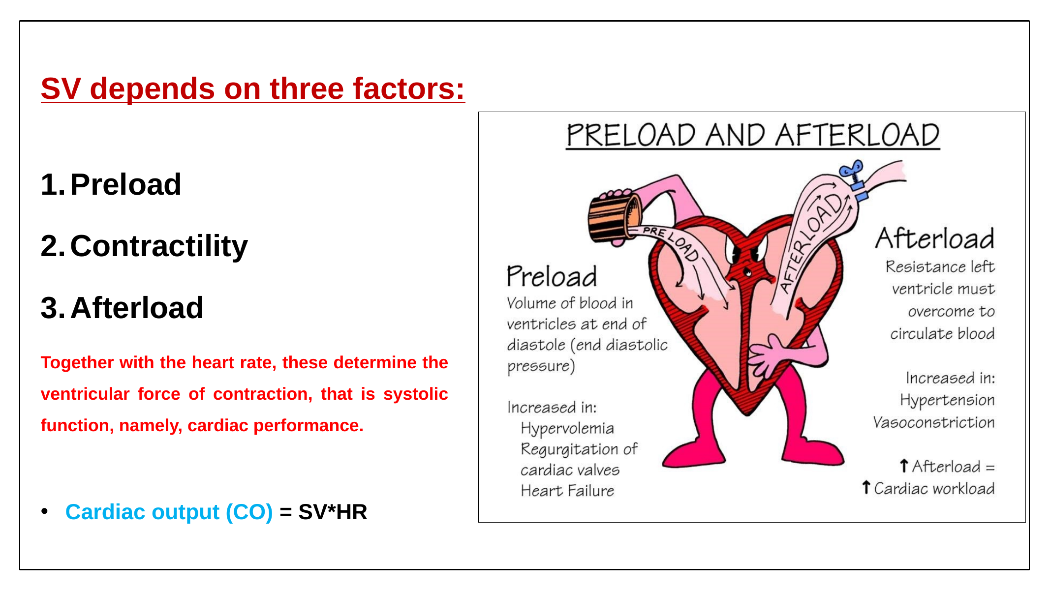 Stroke Volume depends on three factors
